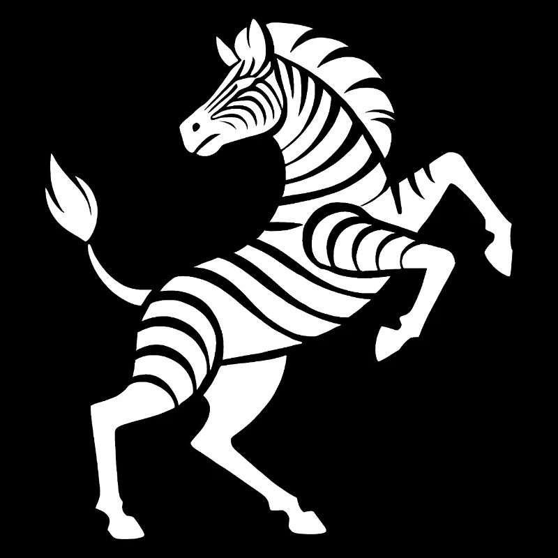 Zebra Hufe hoch Kunststück Silhouette