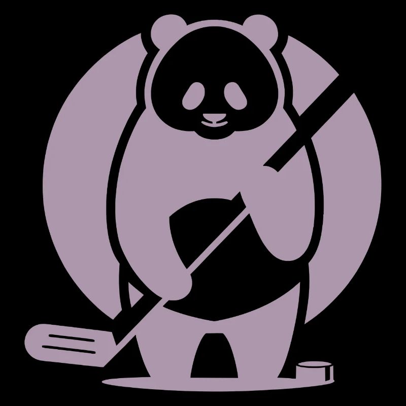 Panda Eishockey Spieler Silhouette