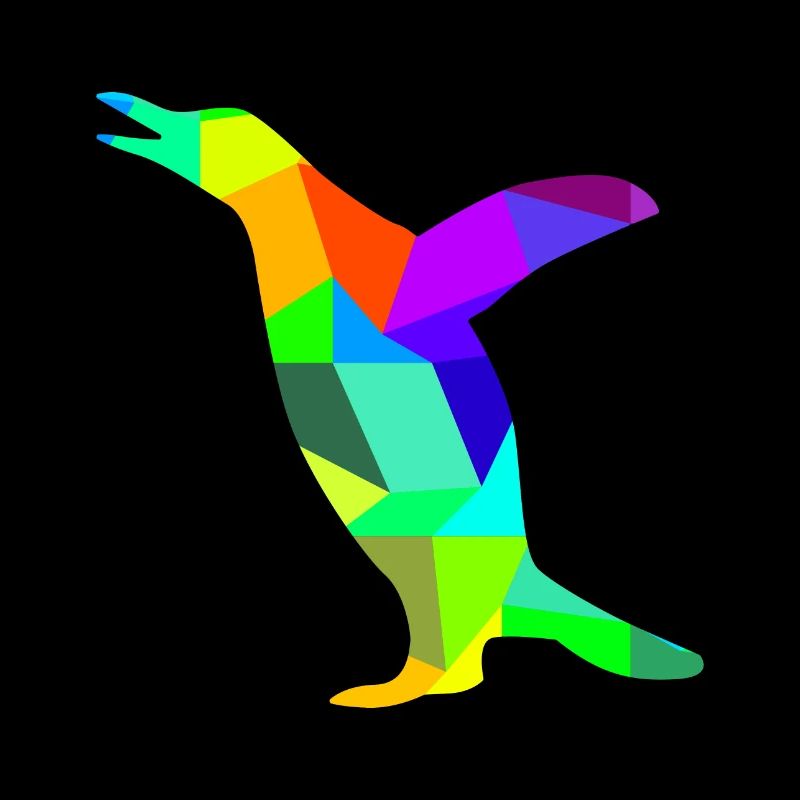 Pingouin arc-en-ciel animaux polygone