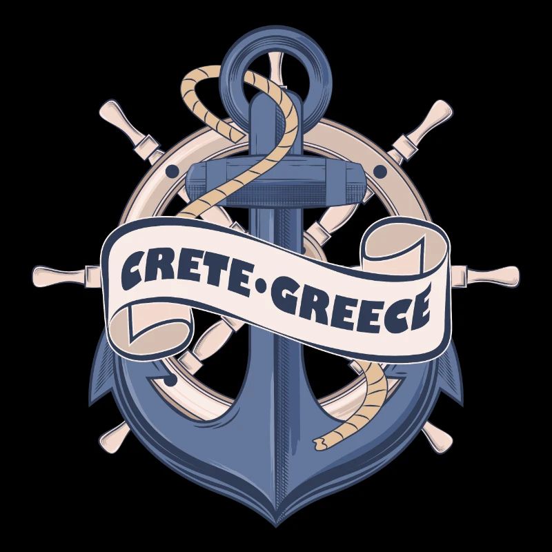 Crète Grèce Conception d’ancre d’été nautique