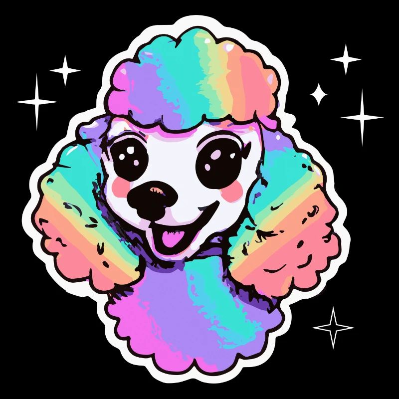 Chien caniche arc-en-ciel Chiot