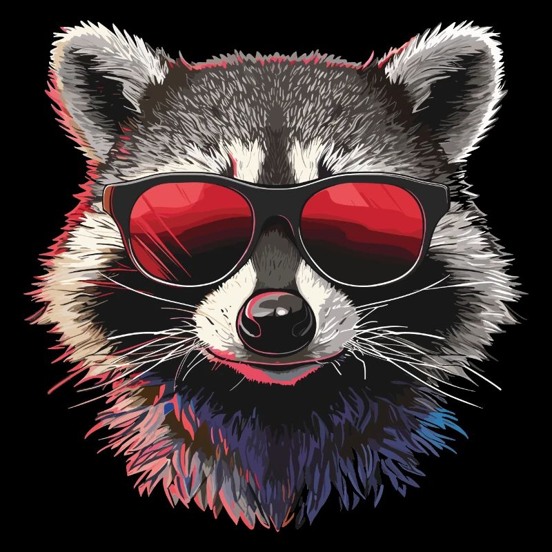 Waschbär mit Sonnenbrille