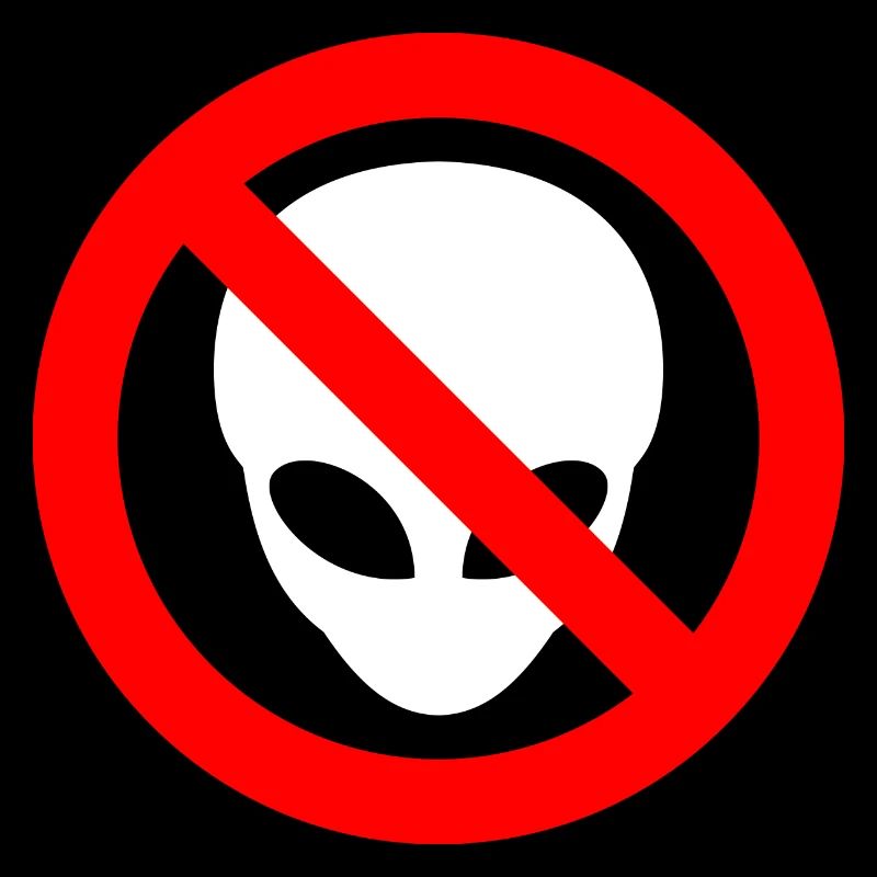 Gris Aliens Interdit Signe