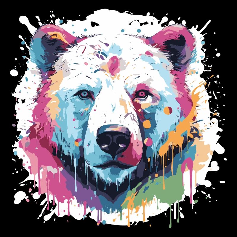 Eisbär Tier Pop Art Kopf Polar bär