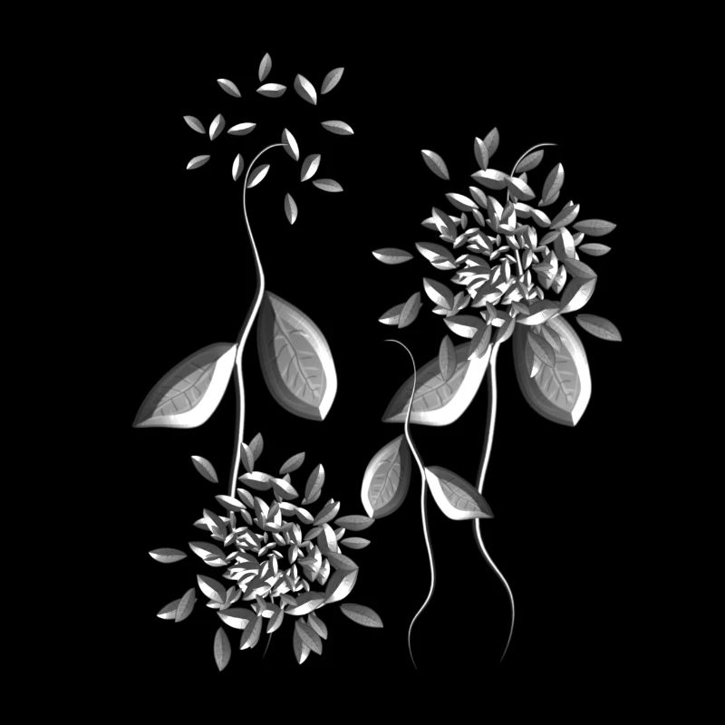 graue pflanzen blumen muster