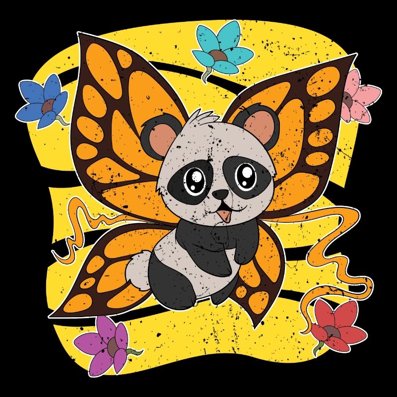 Mignon Panda Ours Animal Cadeau Panda Papillon Panda