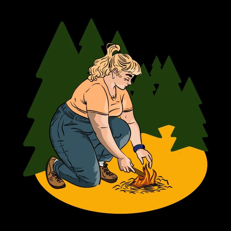 Girl camping