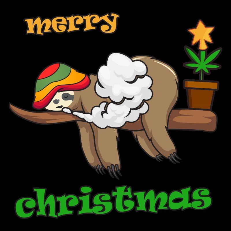 Hemp Leaf Hemp Merry Christmas Sloth Chill
