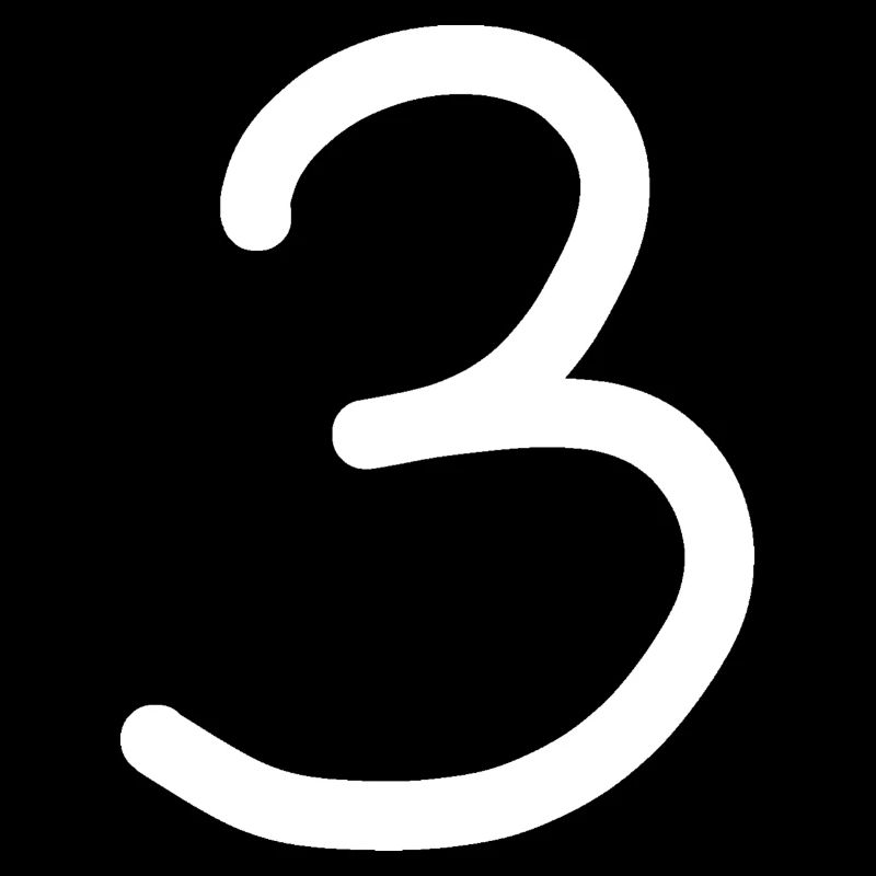 3 Number three number white Birthday