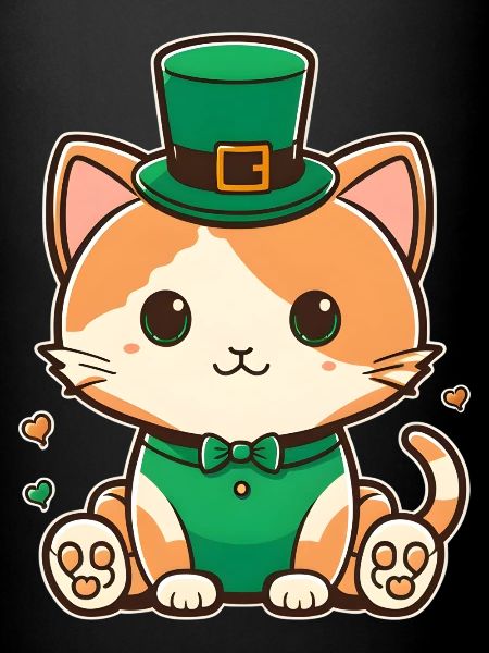 Chaton leprechaun en vert