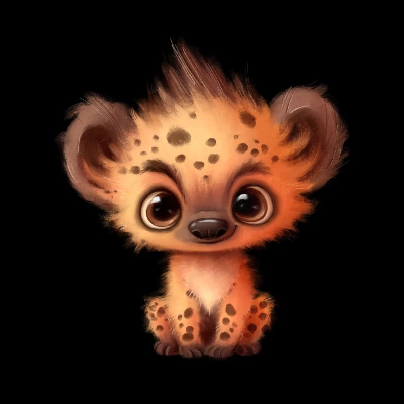 Mignonne bébé hyène avec des yeux