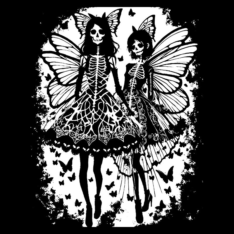 Fairycore Ästhetik Grunge Skelett Fee Goth G