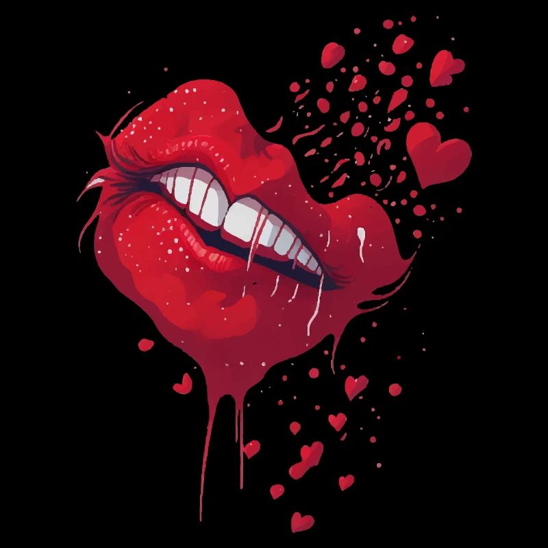 Lippenkuss mit Herzspritzer