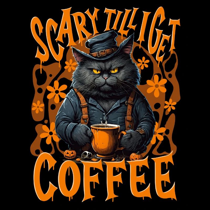 Halloween Café Chat Drôle