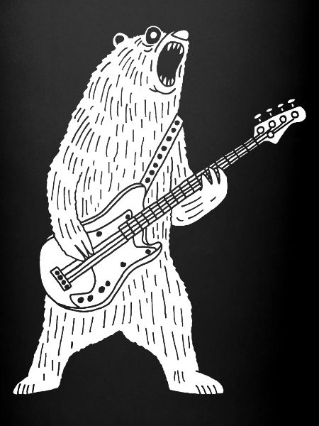 Ours blanc guitariste
