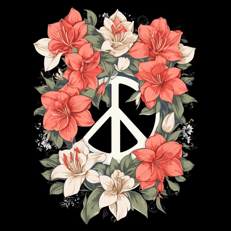 Signe de paix avec des fleurs