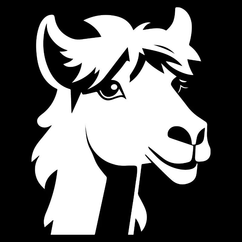 Lama Drôle Silhouette Effronté Amusant Lamas