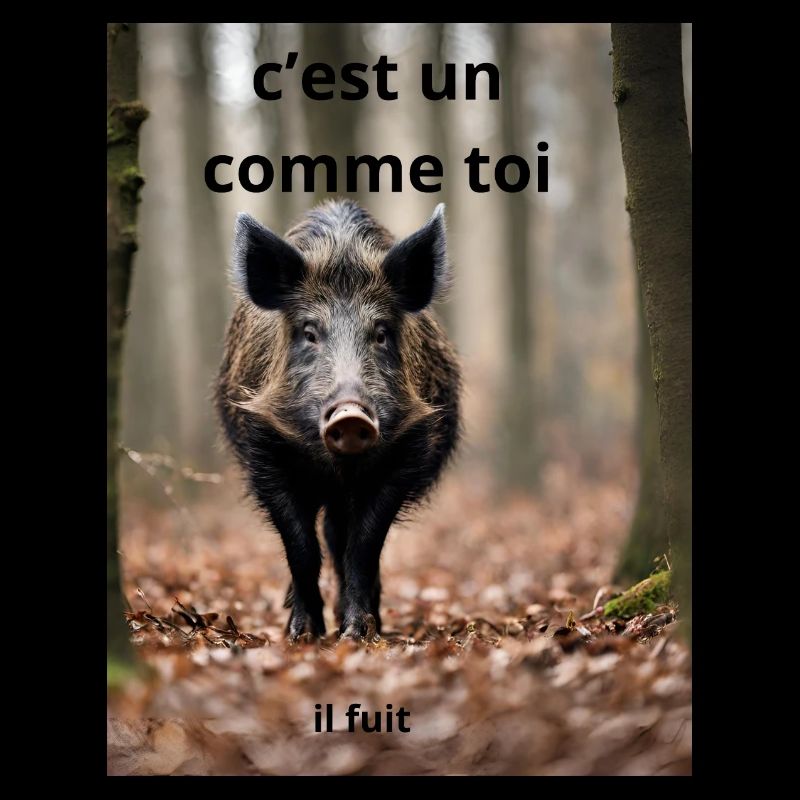 sanglier et chasseur