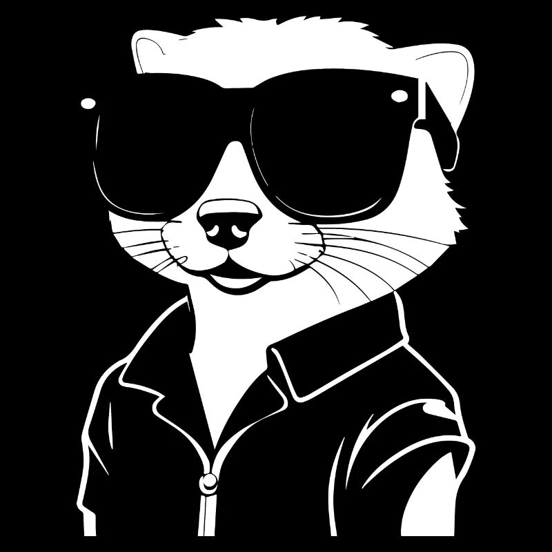 Frettchen mit Sonnenbrille Coole Frettchen