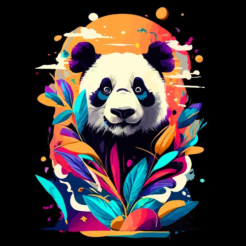 Panda Japan Asien - Panda Bär Farbenfroh