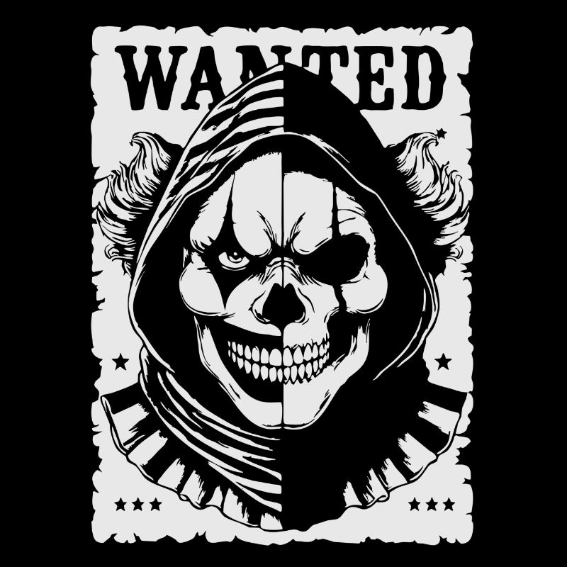 Wanted Skull Pullover Hoodie Poster