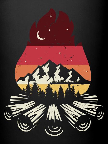 Campfire Sunset Pines