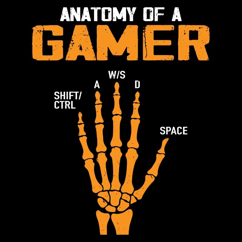 Anatomie d’une main squelette de joueur vidéo
