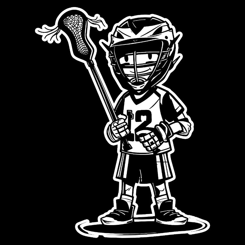 Lacrosse Junge Cartoon Stil