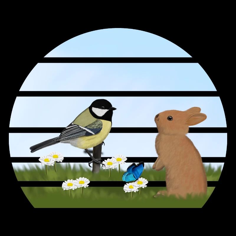 Grand lapin oiseau Printemps de Pâques