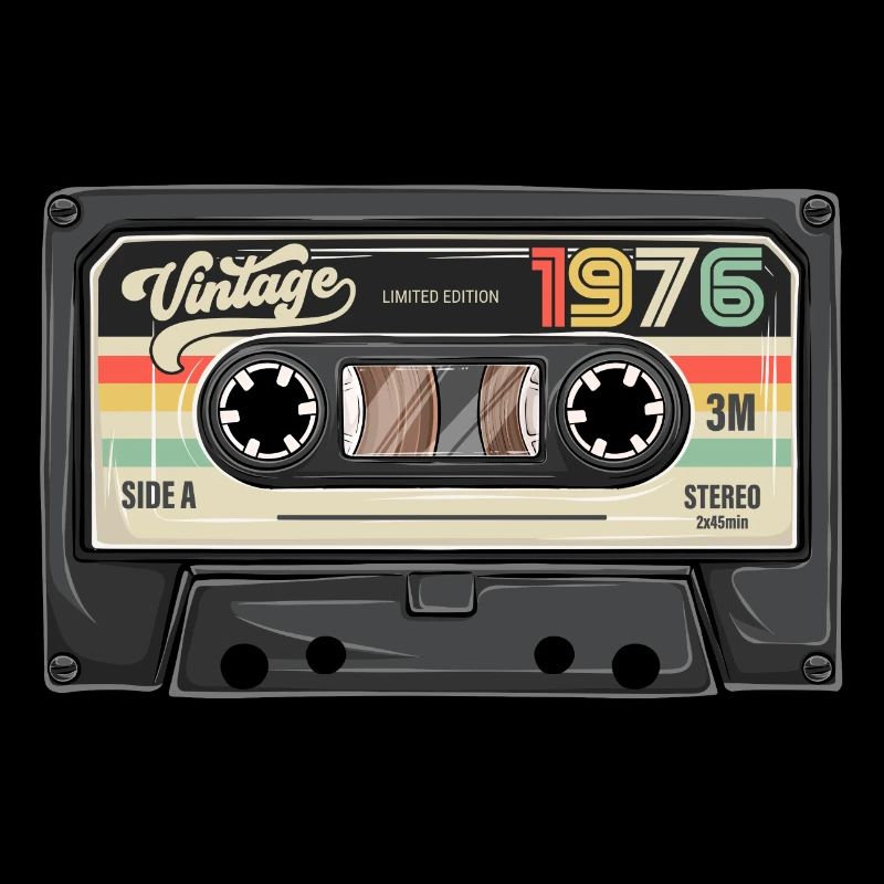 Cassette Vintage 1976 Retro Classic Anniversaire