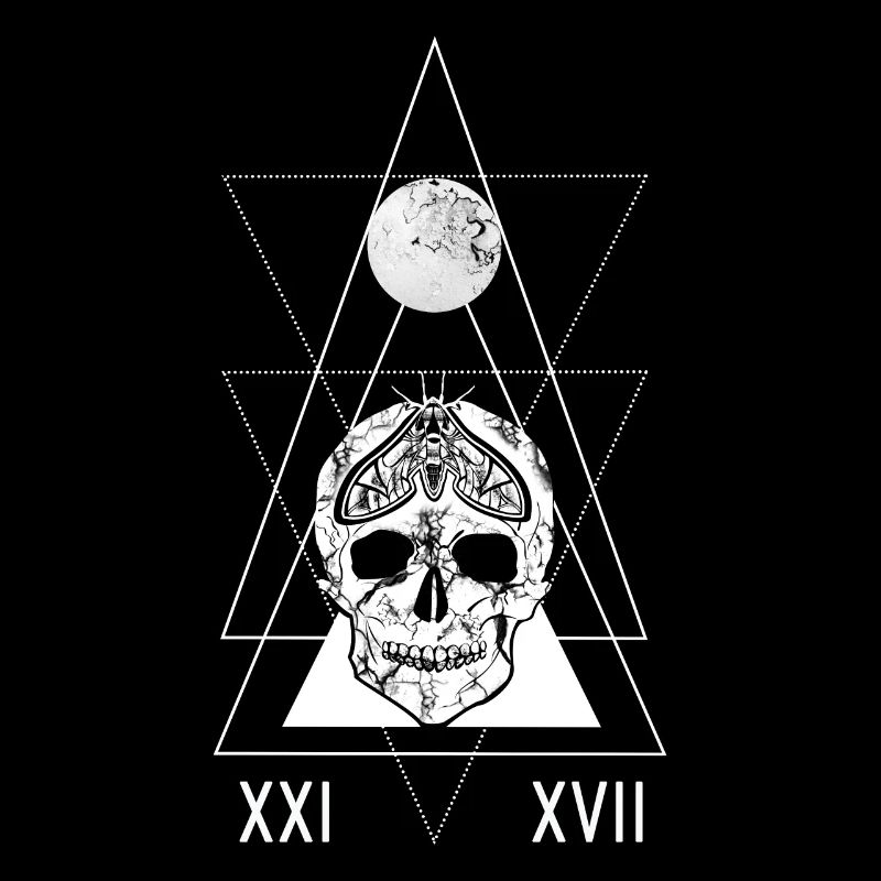 Tarot Card Witchcraft Skull Moon Gothic Occult