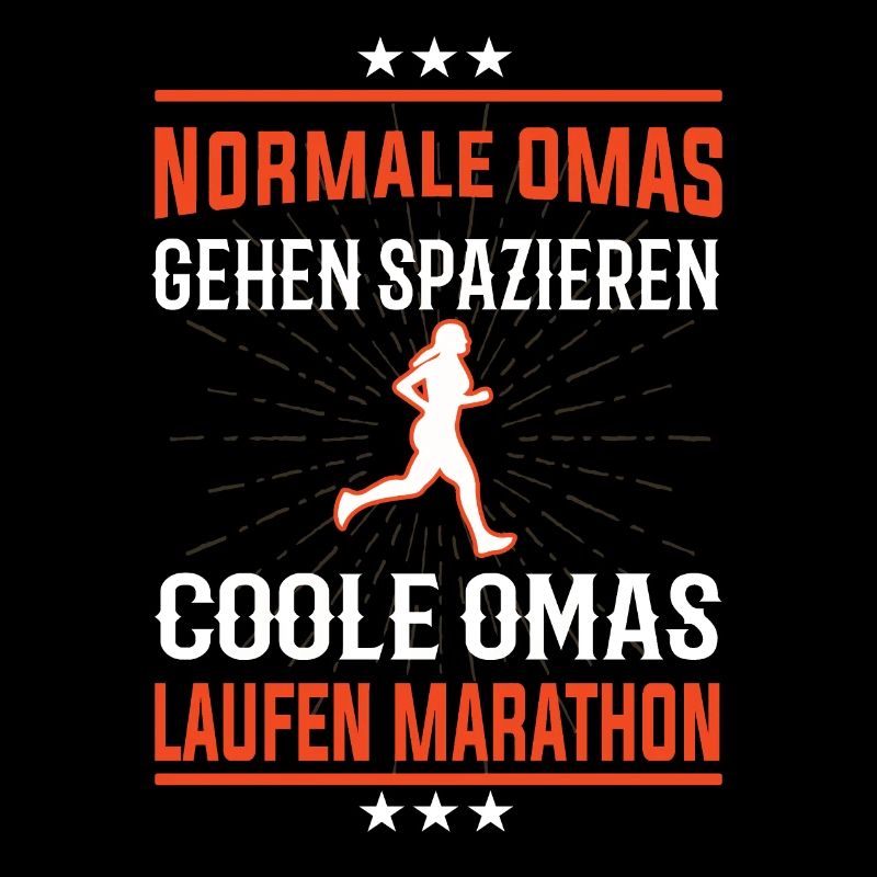Coole Omas laufen Marathon, Läuferin & Großmutte