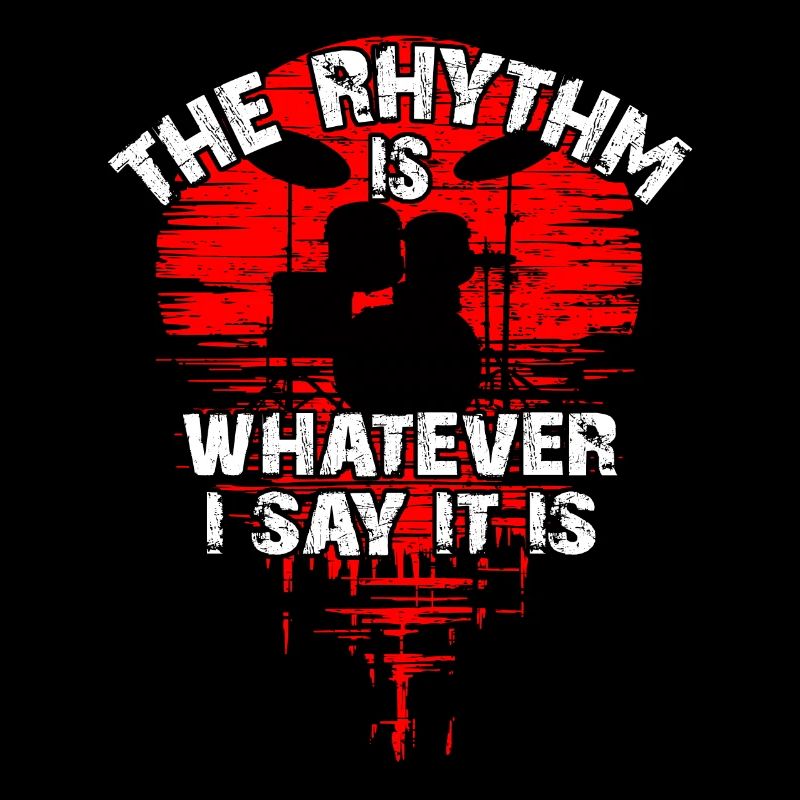 Drumset Silhouette mit Spiegelung lustiger Spruch