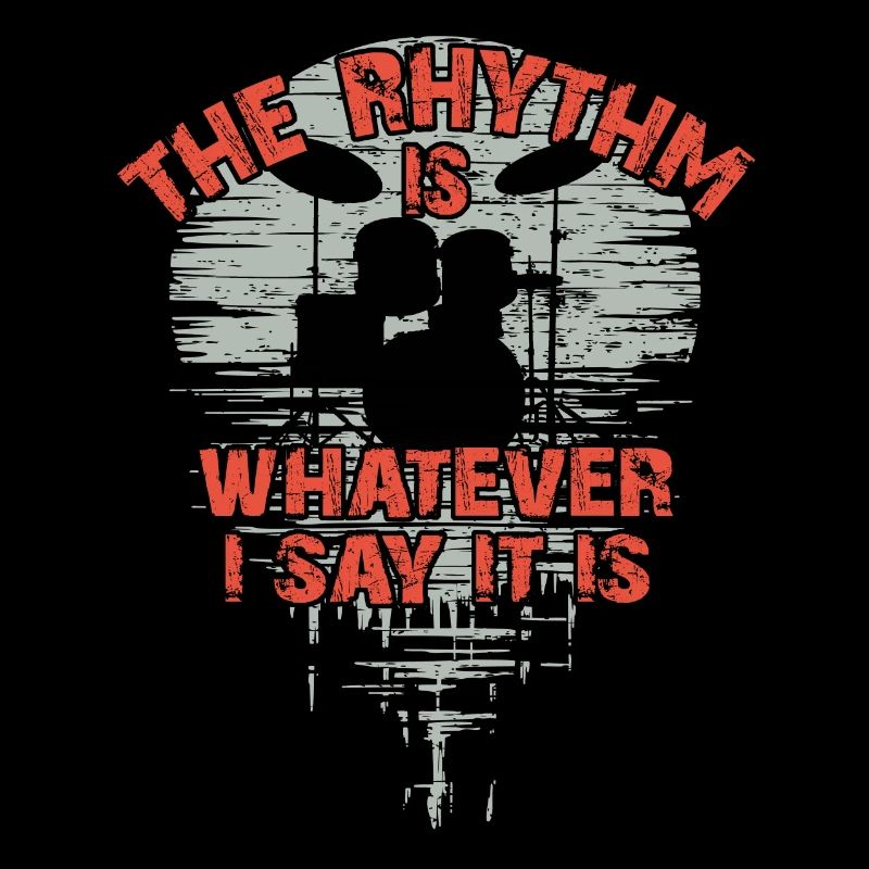 Drumset Silhouette mit Spiegelung lustiger Spruch