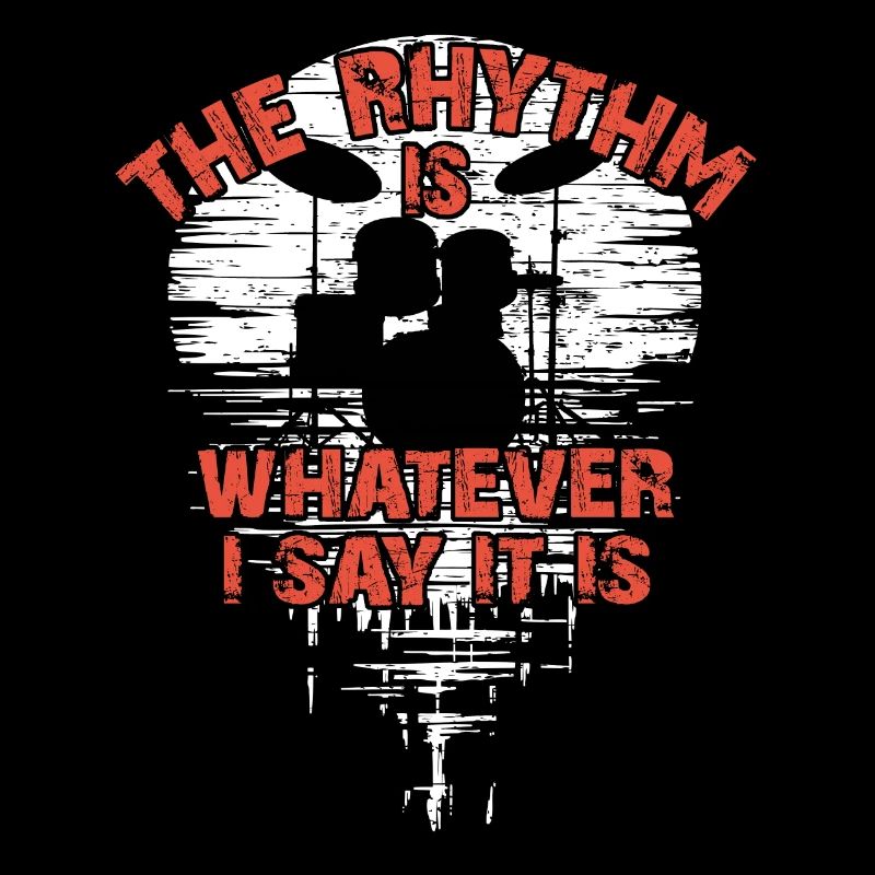 Drumset Silhouette mit Spiegelung lustiger Spruch