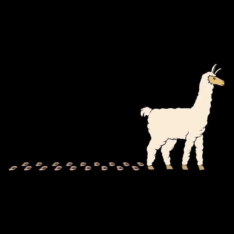 Cute Alpaca Waddling Paws Footprints
