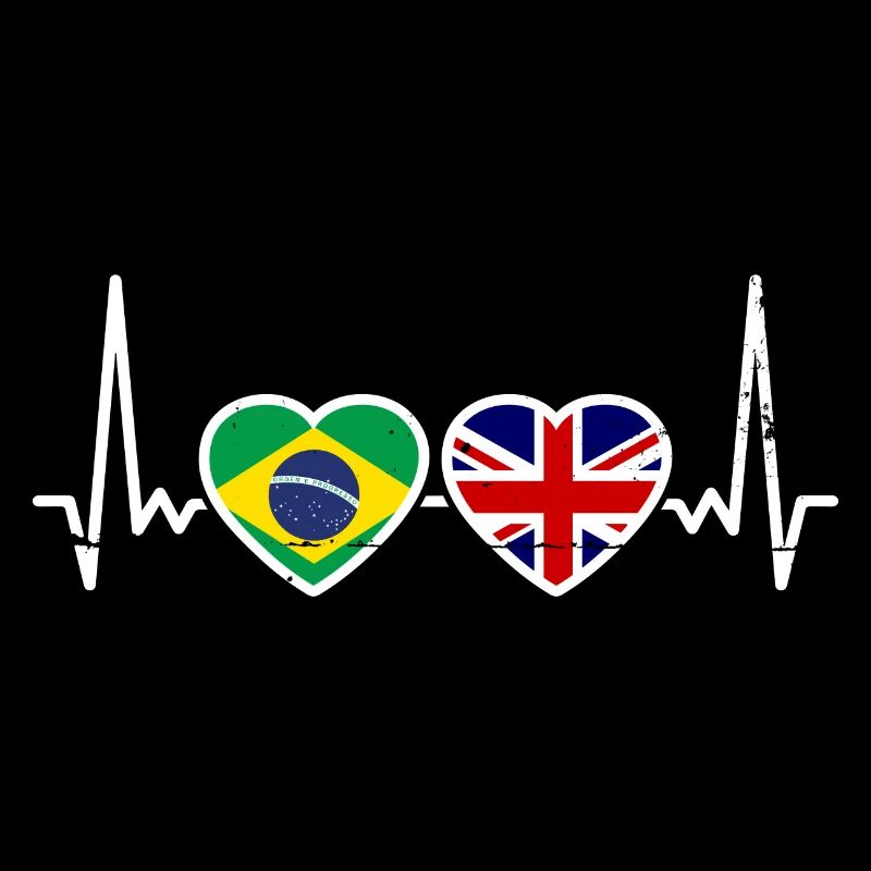 Brésil Grande-Bretagne Drapeau Brésilien Britannique