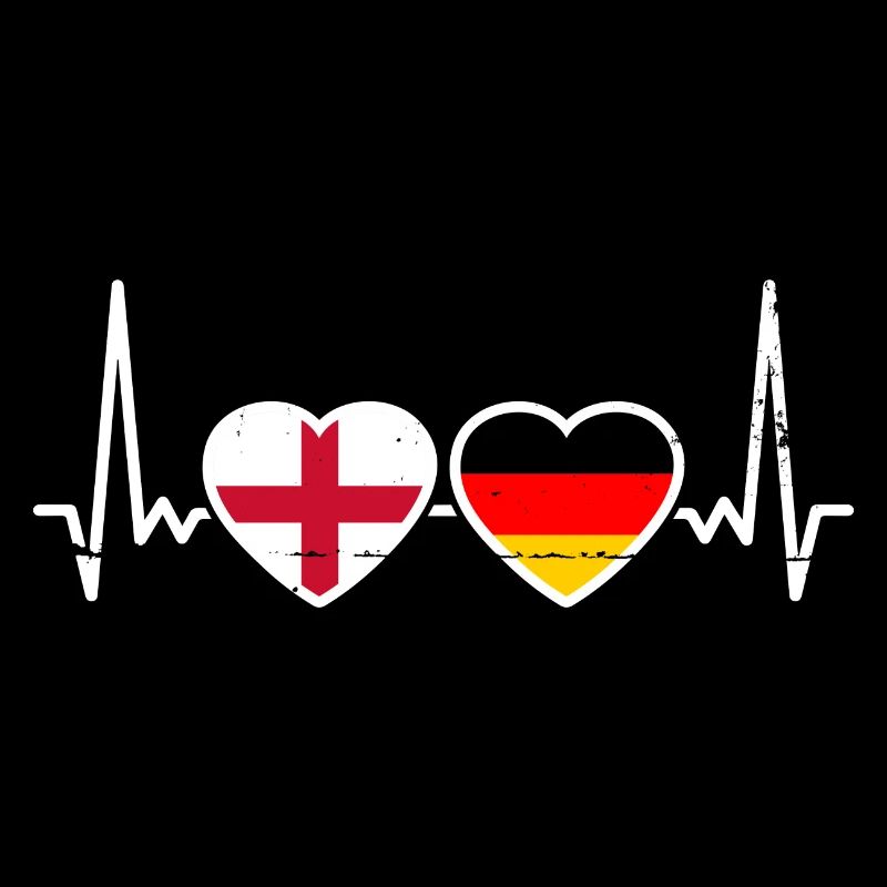 Angleterre Allemagne Heartbeat Flag