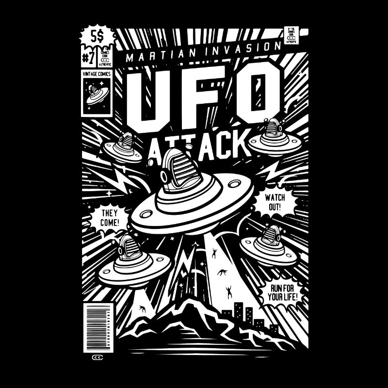 Alien Kidnapping Comic Ufo Flying Saucer