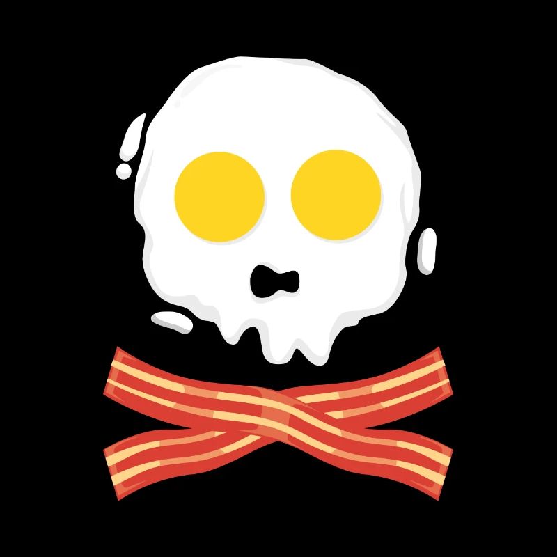 Crâne: Bacon & Oeufs Drôle Idée Cadeau Pirate