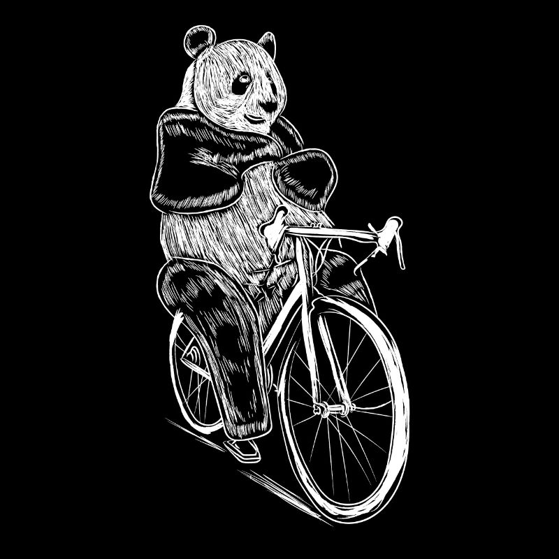 Cyclistes panda ours vélo