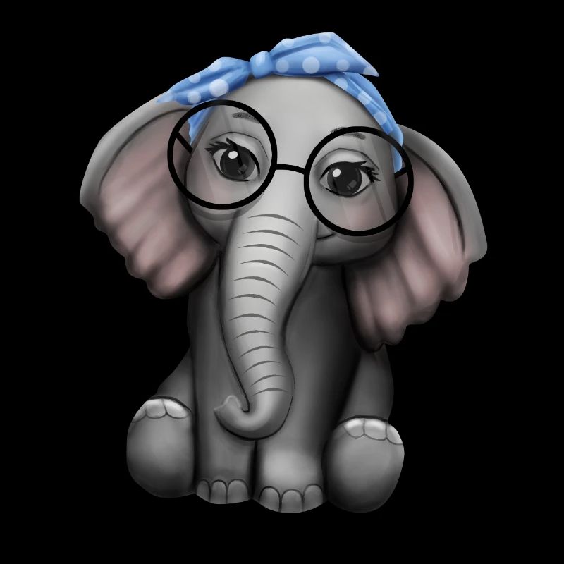 Éléphant nerd lunettes bandeau éléphant
