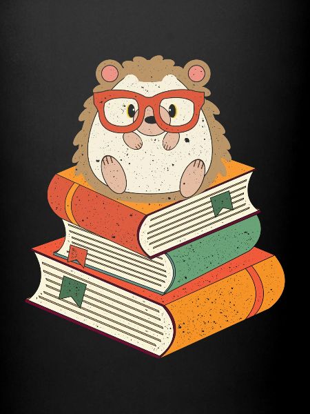 Hérisson sur les livres