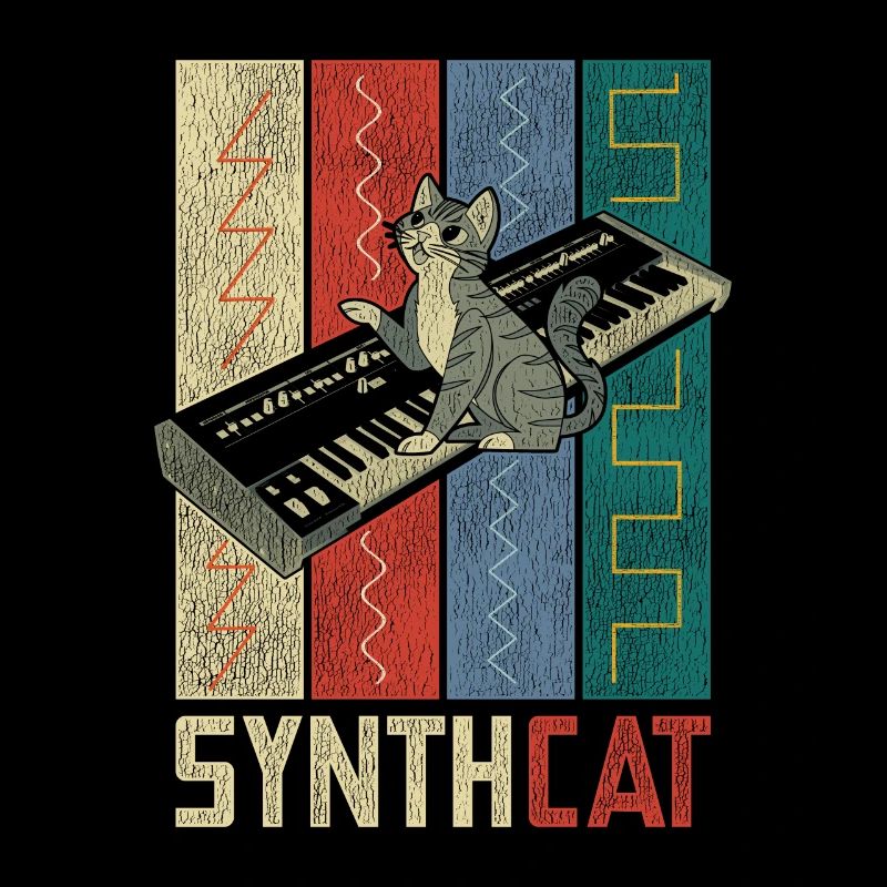 Rétro Synthétiseur chat