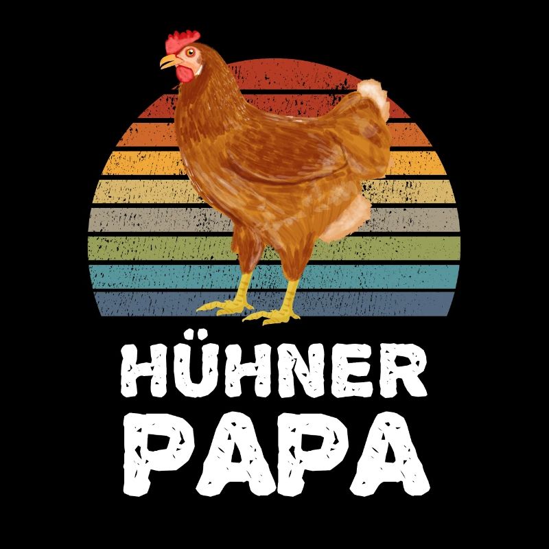 Hühner Papa Hahn Henne