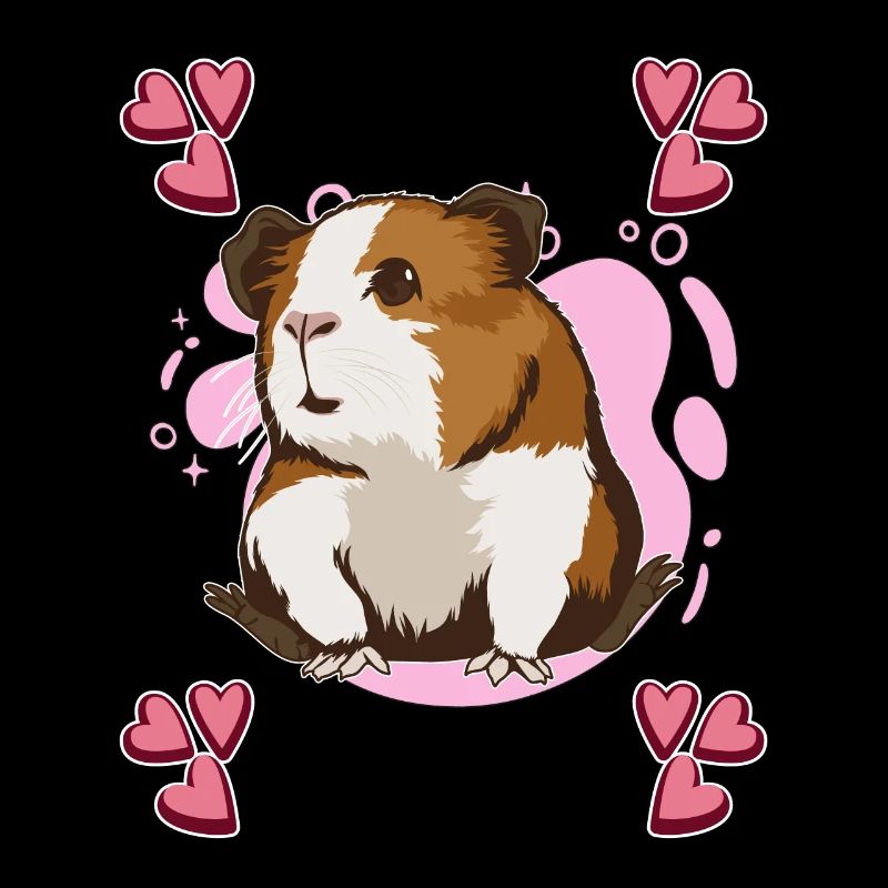 Cobaye Pink Heart Design Guinée Pig