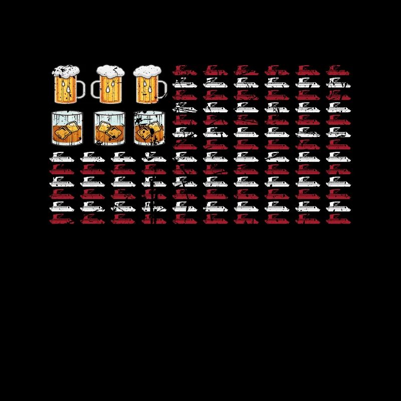 Pontonboot Amerikanische Flagge Bourbon Bier 4. von