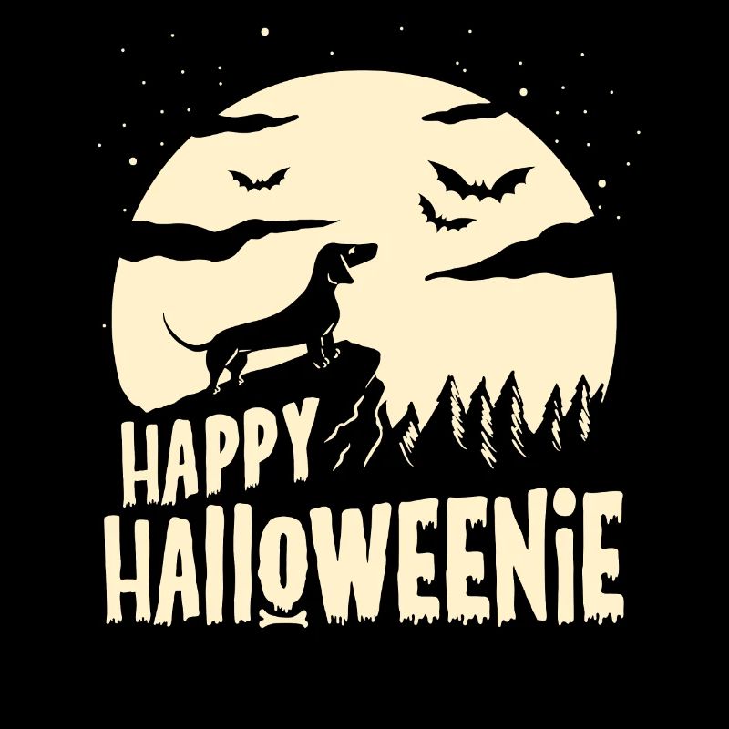 Lustiger Weiner Hund Moon Dackel Halloween Geschenk