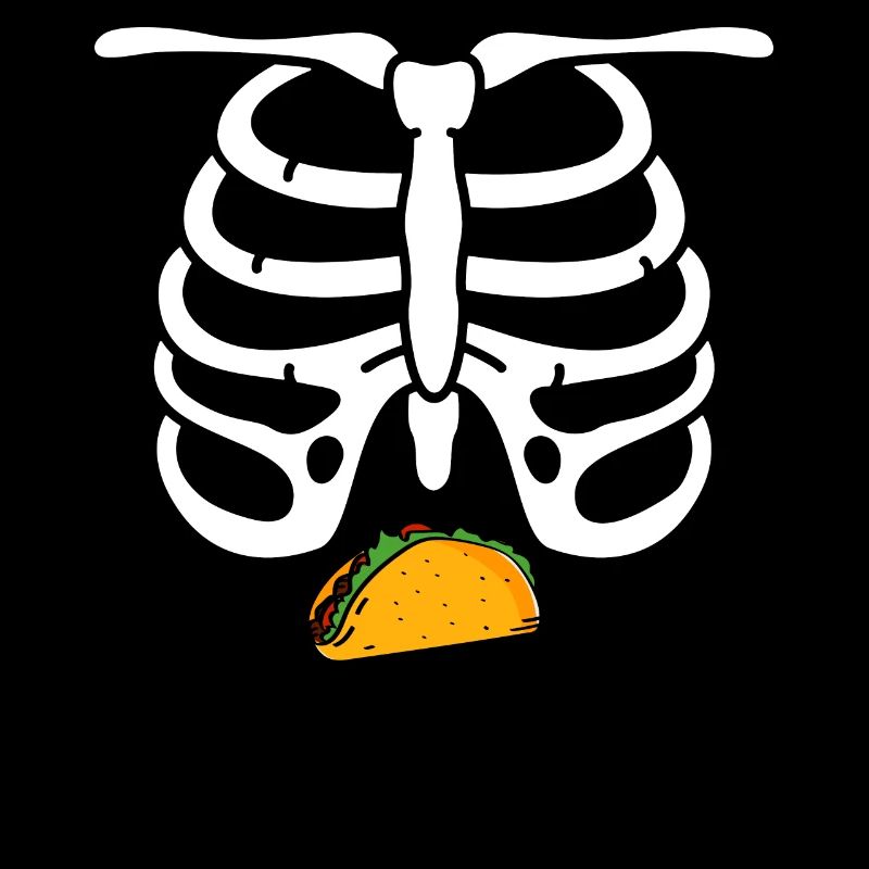 Funny Pregnant Skeleton For Husband Taco Belly
