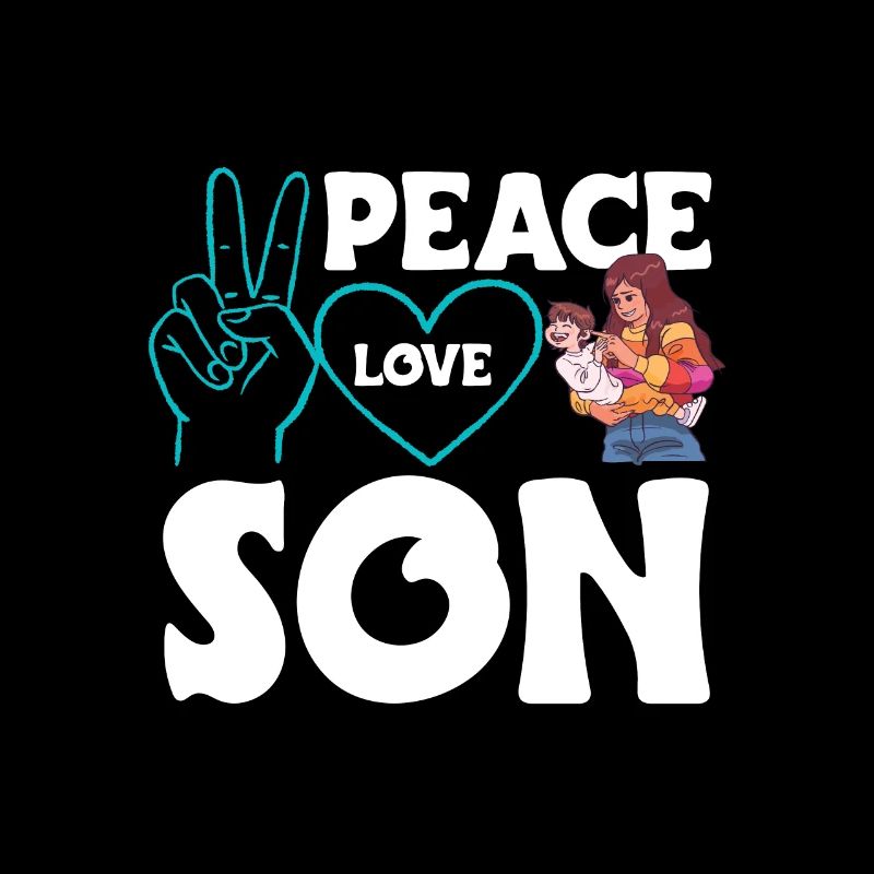 Peace Love Mom Son Boy